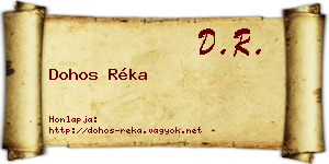 Dohos Réka névjegykártya